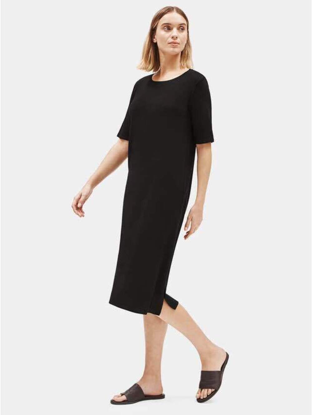 Eileen Fisher Black Short Sleeve Dress Size large